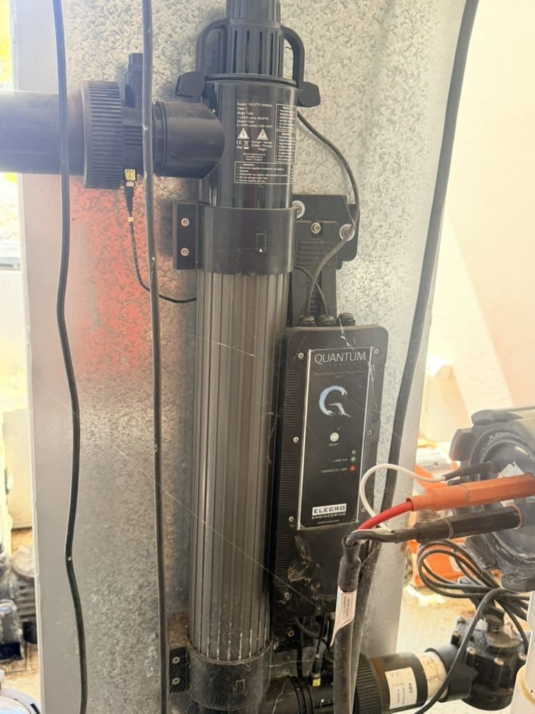 Faulty UV sanitiser unit before replacement